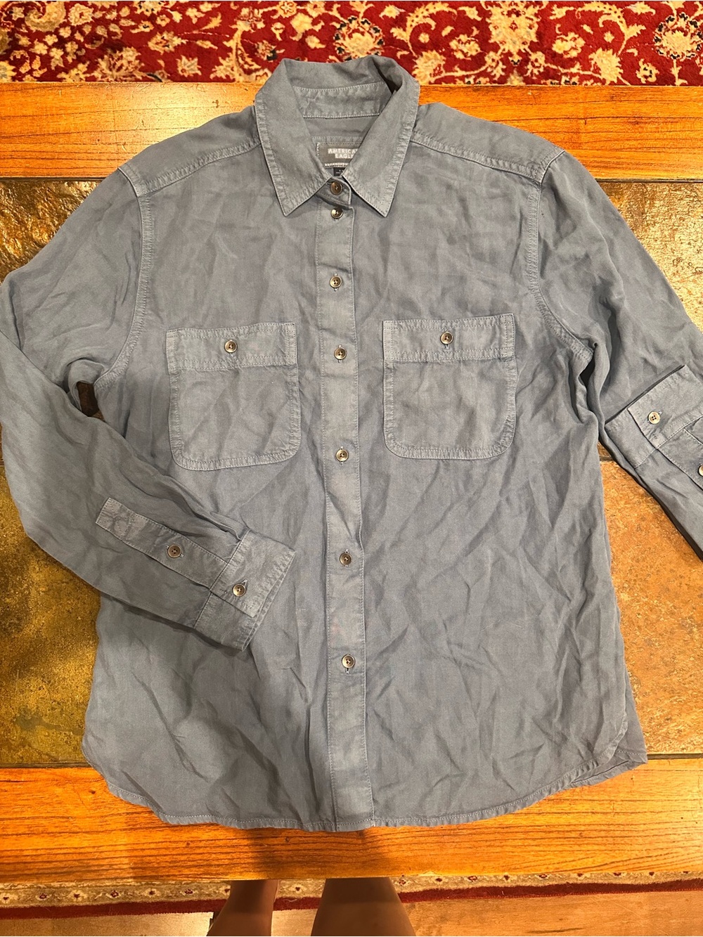 American Eagle Outfitters Light Blue Button-Down Women's Shirt